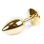 Анальная пробка с кристаллом BOSS of TOYS Boss Series - Jewellery Gold PLUG Green S, BS6400024: Материал Медицинский металл