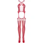 Бодістокінг Obsessive Bodystocking G313 red S/M/L: Матеріал Нейлон