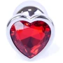 Анальная пробка Boss Series - Jewellery Silver Heart PLUG Red S (BS6400046) фото 6
