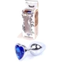 Анальная пробка с кристаллом BOSS of TOYS Boss Series - Jewellery Silver Heart PLUG Dark Blue S, BS6400050