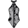 Боди Noir Handmade F314 Ego flocked mesh halter bodysuit Black, M: Материал Полиэстер