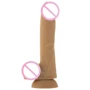 Гибкий фаллоимитатор на присоске ADDICTION - ANDREW 8″ Silicone Dong - Caramel + вибропуля