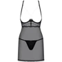 Сексуальный комплект пеньюар + стринги Obsessive Pearlove black S/M: Вид Комплекты