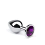 Анальная пробка утяжеленная CRYSTAL Silver Amethyst, L