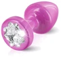 Анальная пробка со стразом Diogol Anni R Clover Pink Кристалл 25мм