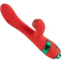 Вибратор-кролик с флоггером LOCKINK Sevanda Whip Vibrating Massage Wand - Red & Green: Тип управления Кнопочное