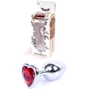 Анальная пробка Boss Series - Jewellery Silver Heart PLUG Red S (BS6400046)