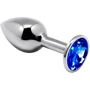 Металлическая анальная пробка с кристаллом Alive Mini Metal Butt Plug Blue M