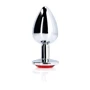 Металлическая анальная пробка Ouch! Heart Gem Silver - Ruby Red, М: Для кого Унисекс