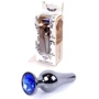 Анальная пробка с кристаллом BOSS of TOYS Boss Series - Jewellery Dark Silver BUTT PLUG Blue, BS6400059