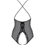 Прозрачное боди с пикантным вырезом Obsessive 841-TED-1 black S/M: Фактура Сетка