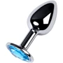 Анальна пробка із кристалом Metal By Toyfa Gold anal plug topaz