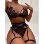 Эротический комплект NDS 1601-3 Black M/L (23703): Фактура Сетка, Ажурная