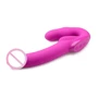 Evoke Rechargeable Vibrating Silicone Strapless Strap On - страпон 24.7x4 см, розовый: Тип Двухсторонние
