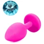 Силиконовая анальная пробка с кристаллом Silicon Pink 11 ( размер S ), SKN-SIL-PINK 11