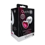 Металлическая анальная пробка Ouch! Heart Gem Silver - Rubellite Pink, М: Наличие вибрации Нет