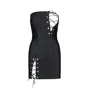 Міні-сукня з екошкіри Passion CELINE CHEMISE black 4XL/5XL (трусики в комплекті): Вид Платья