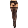 Комплект Leg Avenue Leg Avenue Lace thigh highs & garterbelt Black One Size: Застосування На ноги
