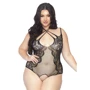 Тедді з відкритим доступом Leg Avenue Net and lace 1X–2X Black
