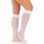 Гольфы ажурные с рюшами Leg Avenue Sweetheart Ruffle Cuff Knee Highs White
