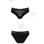 Трусики з широкою гумкою та мереживом Passion PS001 PANTIES XL, black: Декор Кружево