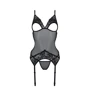 Корсет Passion Christa Corset black S/M: с подвязками и ажурным лифом, стринги в комплекте: Применение На тело