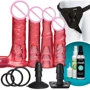 Страпон Doc Johnson Vac-U-Lock - Crystal Jellies Set: Довжина, см 20.3