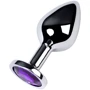 Анальная пробка с кристаллом Metal By Toyfa Silver anal plug Аmethyst