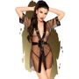 Комплект с прозрачным пеньюаром и миниатюрными стрингами Penthouse - Midnight Mirage Black XL