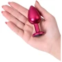 Анальна пробка із кристалом Metal By Toyfa Red Anal Plug with black gem: Тип Анальные пробки