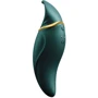 Вібратор 2в1 з язичком Zalo - Hero Jewel Green (кристал Swarovski): Тип і форма Двосторонні, Вібромасажер