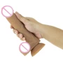 Гибкий фаллоимитатор на присоске ADDICTION - ANDREW 8″ Silicone Dong - Caramel + вибропуля: Диаметр, см 3.9