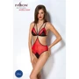Полупрозрачное боди с кружевом Passion PEONIA BODY Red L/XL: Вид Боди