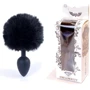 Анальная пробка с хвостом Jewellery Silicon PLUG Bunny Tail Black: Материал Силикон