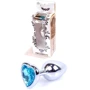 Анальная пробка с кристаллом BOSS of TOYS Boss Series - Jewellery Silver Heart PLUG Light Bluer S, BS6400049