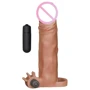 Насадка на член LoveToy Pleasure X-Tender Vibrating Penis Sleeve Add 2" Brown