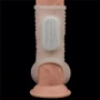 Насадка на пенис с вибрацией LoveToy Knights Ring Vibrating Drip With Scrotum Sleeve: Особенности С пупырышками, С кольцом на мошонку, Открытая