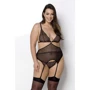 Корсет з пажами Passion Amberly Corset + стрінги 4XL/5XL black