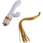Вибратор-кролик с флоггером LOCKINK Sevanda Whip Vibrating Massage Wand - White & Golden: Тип управления Кнопочное