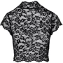 Топ Noir Handmade F303 Essence lace top with high collar Вlack, XXL: Декор Кружево