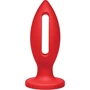 Силіконова анальна пробка Doc Johnson Kink Lube Luge Premium Silicone Plug 6 ", 14х5 см, червоний