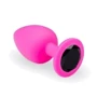 Силиконовая анальная пробка с кристаллом Pink Silicone Black Diamond (размер M)