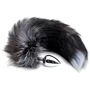 Металлическая анальная пробка Лисий хвост Alive Black And White Fox Tail S