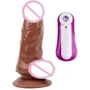 Реалістичний вібратор на присосці GHISA JUMBO JACK 6" Vibrating Dildo - Brown, 291696
