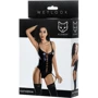 Боди Glossy Wetlook Katherin, L (black): Декор Люверсы, Шнуровка