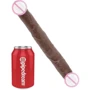 Двойной фаллоимитатор King Cock 12" Slim Double Dildo, 30x3.3 см, коричневый: Тип Двухсторонние