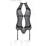 Корсет с пажами Passion SATARA CORSET Вlack S/M (стринги в наборе): Вид Корсеты