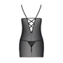 Эротический комплект Passion LOVELIA CHEMISE black L/XL: Декор Шнуровка, Бант