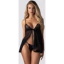 Пеньюар и трусики Obsessive Blomentis babydoll & thong M/L: Узор Однотонный
