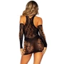 Мини-платье Leg Avenue Mini Dress And Matching Glove Black One Size: Материал Нейлон